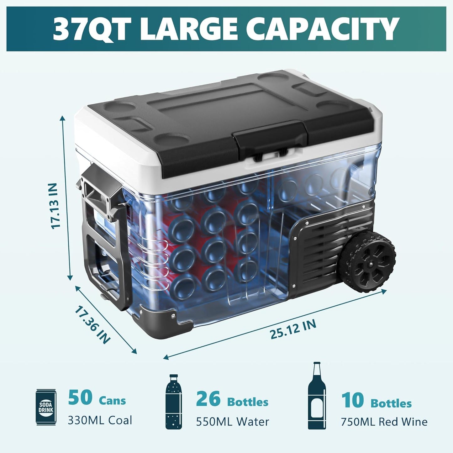 EUHOMY 12 VOLT REFRIGERATOR 37QT (35L) ELECTRIC COOLER