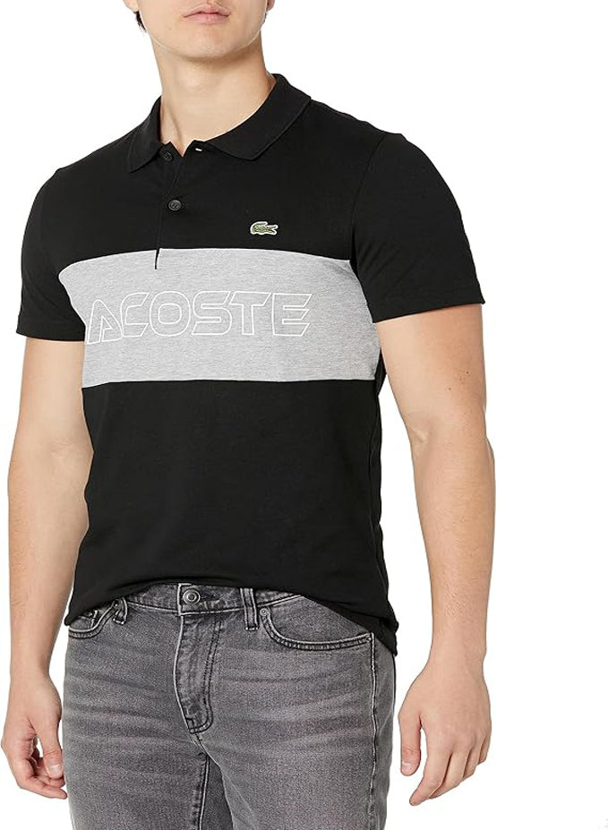 LACOSTE MEN'S COLORBLOCKED WORDING POLO SHIRT