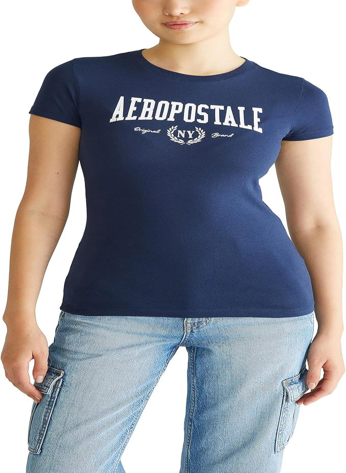 AEROPOSTALE WOMEN'S COLLEGIATE SHORT SLEEVE GRAPHIC TEE SHIRT