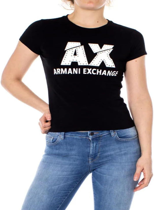 ARMANI EXCHANGE WOMEN'S SLIM FIT SCOOP NECK TEE SHIRT