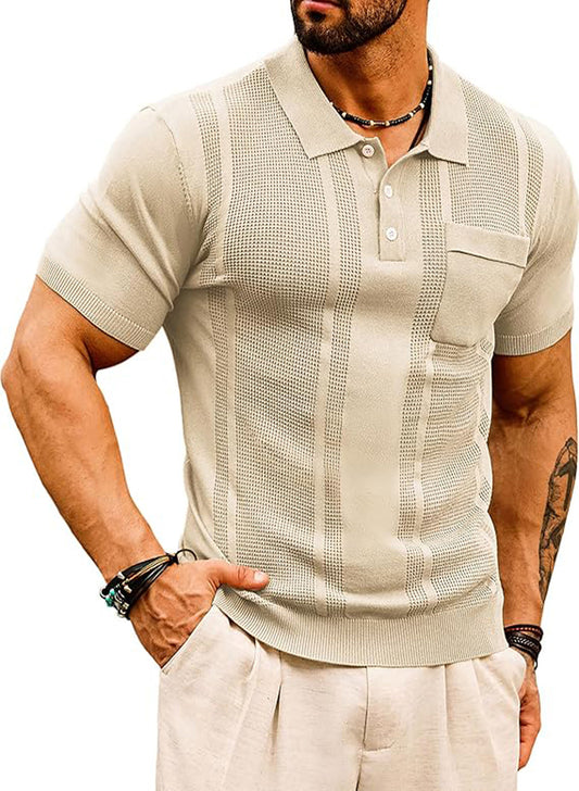 GRACE KARIN MEN'S POLO SHORT SLEEVE TEE SHIRT