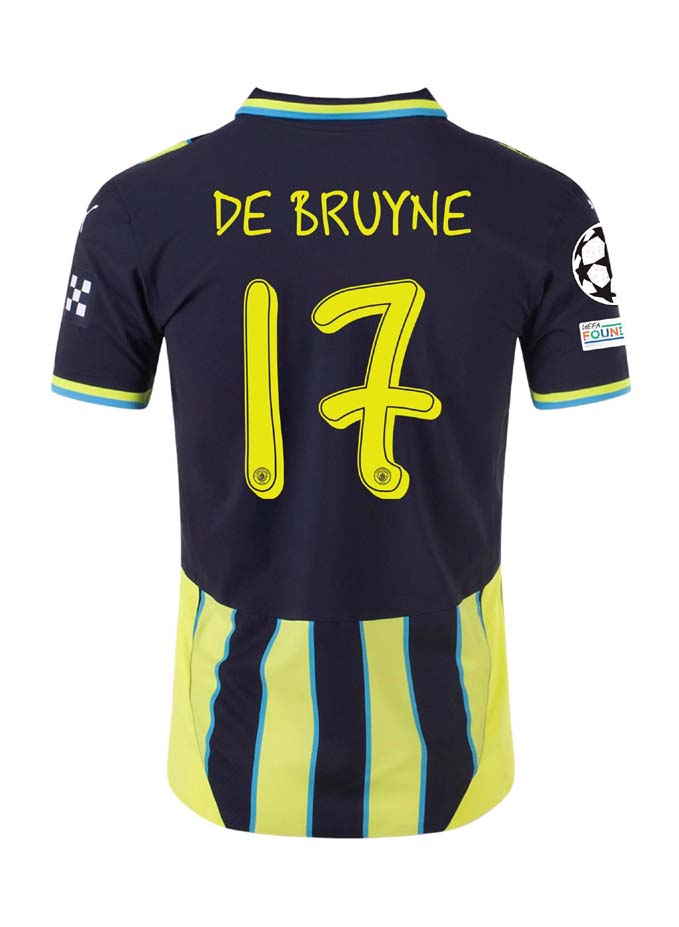 KEVIN DE BRUYNE MANCHESTER CITY 24/25 AUTHENTIC UCL AWAY JERSEY BY PUMA