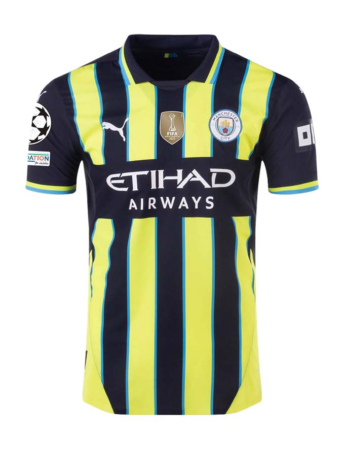 KEVIN DE BRUYNE MANCHESTER CITY 24/25 AUTHENTIC UCL AWAY JERSEY BY PUMA