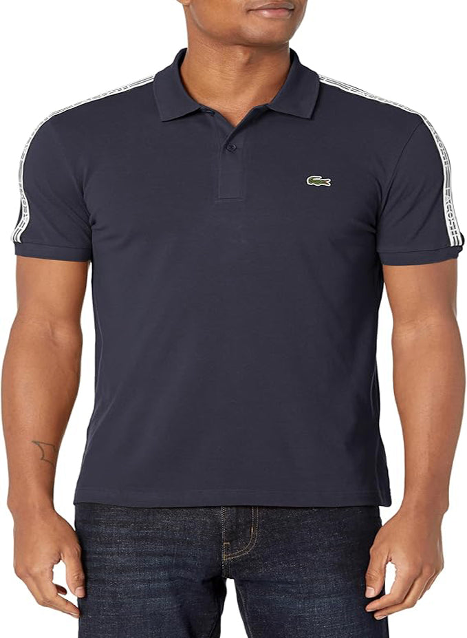 LACOSTE MEN'S LOGO STRIPE PIQUE POLO SHIRT