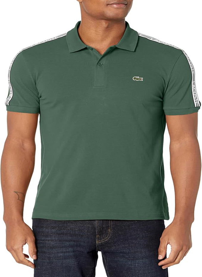 LACOSTE MEN'S LOGO STRIPE PIQUE POLO SHIRT