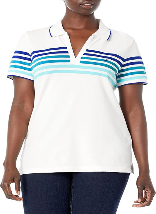 NAUTICA WOMEN'S STRETCH COTTON POLO SHIRT