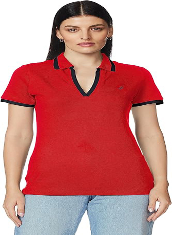 NAUTICA WOMEN'S STRETCH COTTON POLO SHIRT