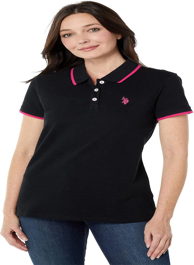 US POLO ASSN WOMEN'S CLASSIC STRETCH PIQUE POLO SHIRT