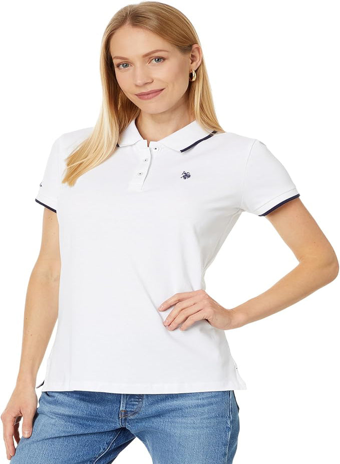 US POLO ASSN WOMEN'S CLASSIC STRETCH PIQUE POLO SHIRT