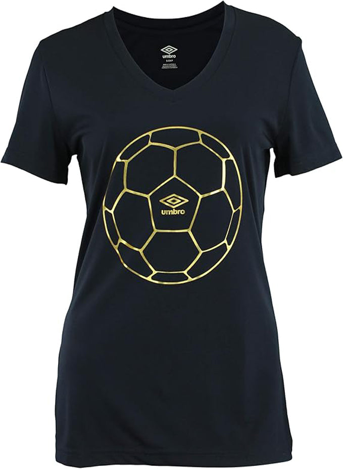 UMBRO WOMEN'S FOOTBALL GOLD SHORT SLEEVE TEE SHIRT