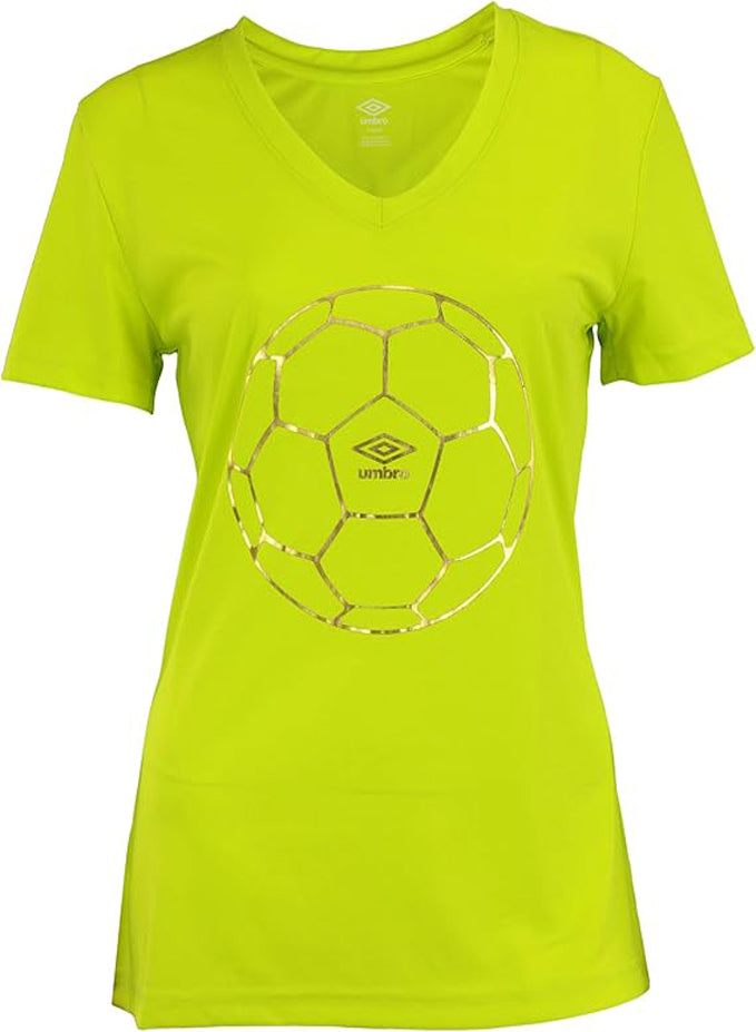 UMBRO WOMEN'S FOOTBALL GOLD SHORT SLEEVE TEE SHIRT